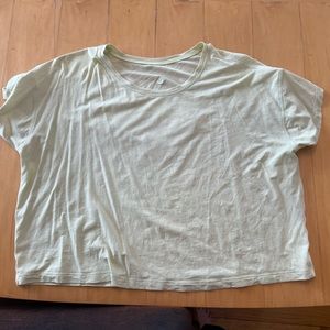 Lululemon Cropped Athletic Tee in Light Yellow